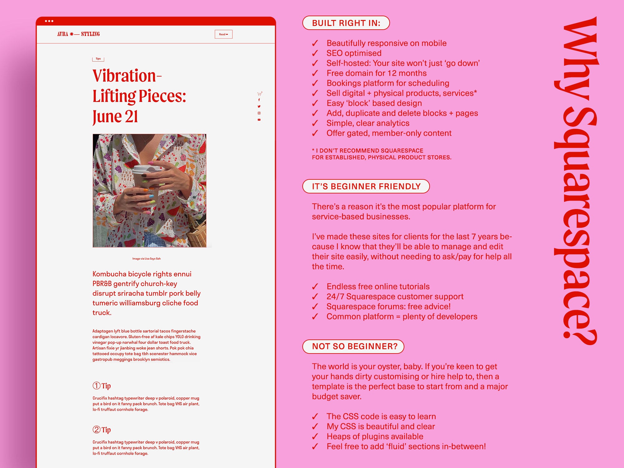Aura Squarespace Website Template